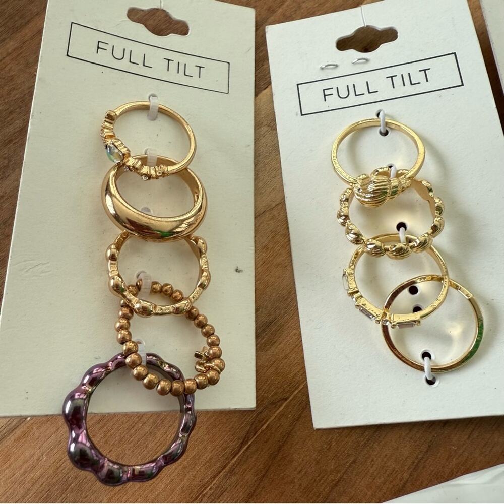 Assorted Rings Lot Mixed Styles & Sizes Gold Silver Boho Statement Rings - Picture 2 of 8